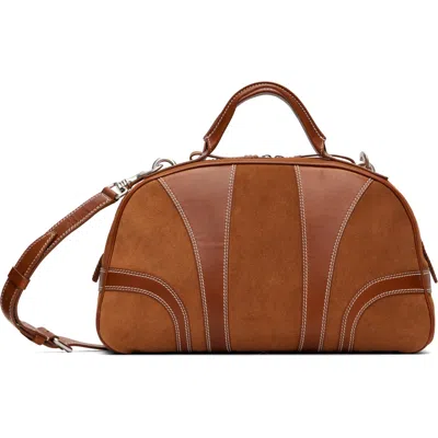 Dries Van Noten Tan Suede Duffle Bag In Black 900