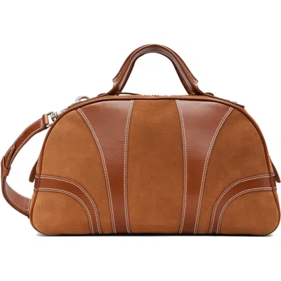 Dries Van Noten Tan Suede Duffle Bag In Tan 712