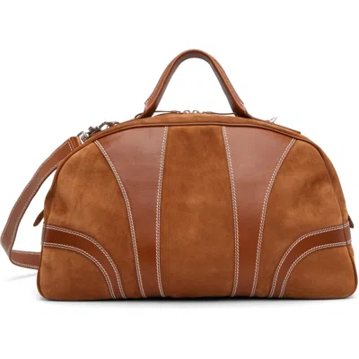 Dries Van Noten Tan Suede Duffle Bag In Tan 712