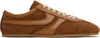 Dries Van Noten Casual Low Top Sneakers With Leather Panels In Brown