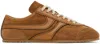 Dries Van Noten Stitched Contrast Rubber Sole Suede Panel Sneakers In 712 Tan