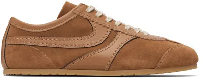 DRIES VAN NOTEN TAN SUEDE SNEAKERS