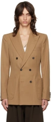 Dries Van Noten Tan Tight-fit Blazer In 712 Tan