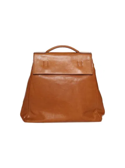 Dries Van Noten Tan Top Handle Bag With Detachable Strap And Versatile Design In Brown