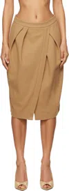 Dries Van Noten Sispy Wool Blend Midi Skirt In 102 Camel