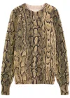 Dries Van Noten Tanna Python-intarsia Knitted Jumper In Beige