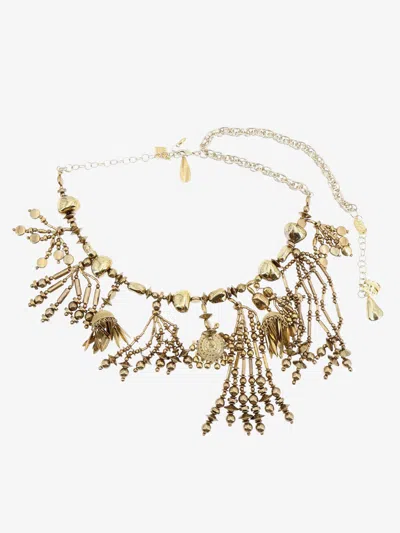 Dries Van Noten Adjustable Charm Chrome-plated Brass Necklace In Gold