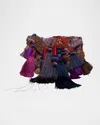 Dries Van Noten Tasseled Envelope Flap Micro Clutch Bag In Multi