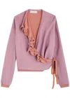 Dries Van Noten Tatum Cotton-blend Wrap Cardigan In Pink Light