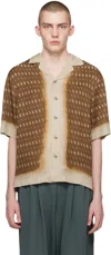 Dries Van Noten Taupe & Brown Patterned Shirt In 701 Rust