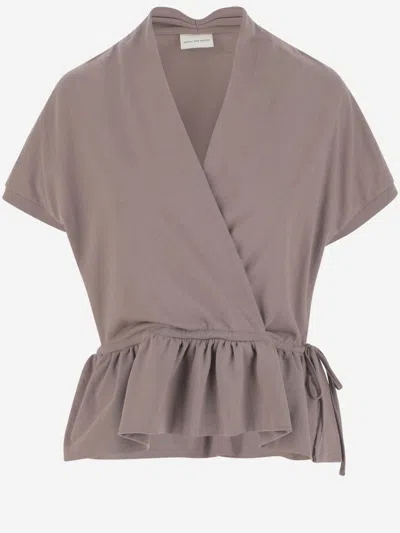 Dries Van Noten Taupe Cotton Top