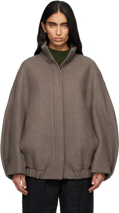 Dries Van Noten Taupe Loose Fit Jacket In Brown