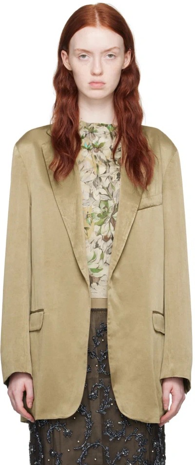 Dries Van Noten Blur Open-front Satin Blazer In 4 Natural