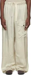 Dries Van Noten Taupe Viscose Drawstring Cargo Pants In 801 Cement
