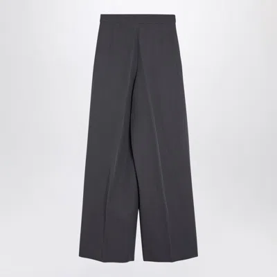 Dries Van Noten Taupe Wool Blend Wide Trousers In Gray