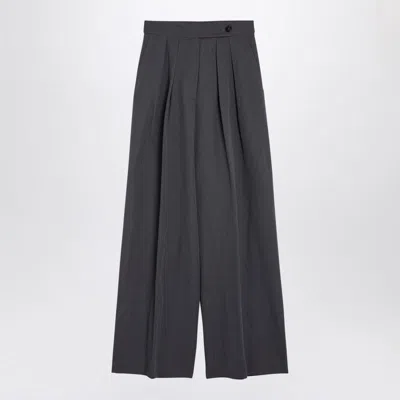 DRIES VAN NOTEN DRIES VAN NOTEN TAUPE WOOL-BLEND WIDE TROUSERS