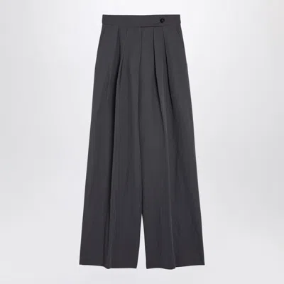Dries Van Noten Taupe Wool-blend Wide Trousers Women In Beige