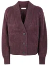 Dries Van Noten "tegina" Cardigan Clothing In Burgundy
