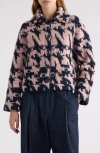 Dries Van Noten Tesnim Wool Knit Houndstooth Cardigan In Navy