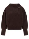 Dries Van Noten Women Oversized Sweater In Wool And Alpaca In Brown