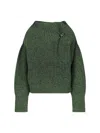 Dries Van Noten Teubina Embellished Oversize Sweater In Green