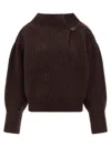 Dries Van Noten High Neck Long Sleeve Knit Sweater In Multi