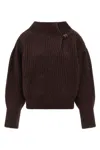 Dries Van Noten High Neck Long Sleeve Knit Sweater In Multi