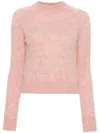 Dries Van Noten Light Pink Crew Neck Sweater In Pink & Purple