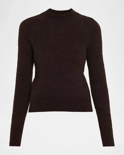 Dries Van Noten Texas Mock-neck Alpaca Sweater In Brown