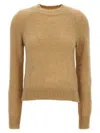 Dries Van Noten "texas" Crew Neck Sweater In Beige