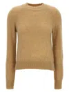 Dries Van Noten "texas" Crew Neck Sweater In Brown