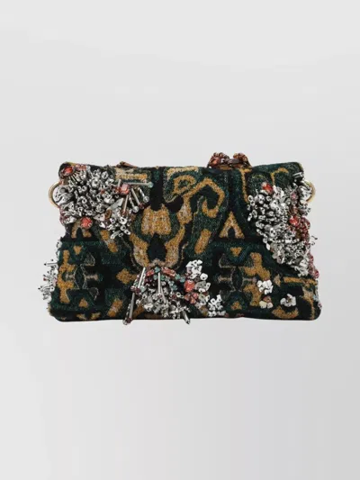 Dries Van Noten Textured Clutch Bag Featuring Fold-over Flap In Black