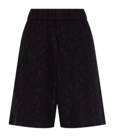 Dries Van Noten Textured Embellished Shorts In Black