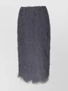Dries Van Noten Textured Knee-length Skirt Elastic Waistband In Gray