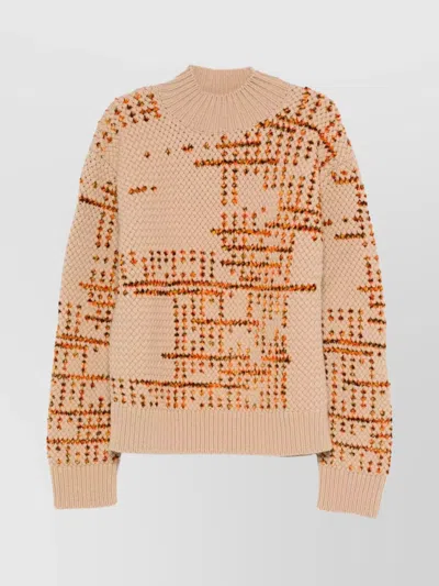DRIES VAN NOTEN TEXTURED KNIT SWEATER ABSTRACT DESIGN