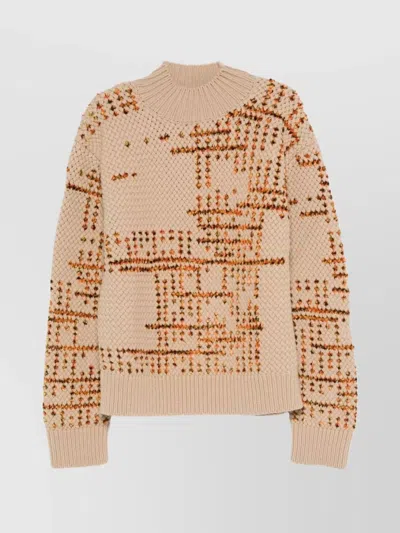 DRIES VAN NOTEN TEXTURED KNIT TURTLE NECK PULLOVER