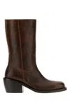 Dries Van Noten Textured Leather Boot In Brown
