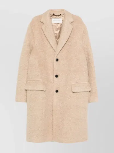 DRIES VAN NOTEN TEXTURED LONG SLEEVE COAT FRONT POCKETS