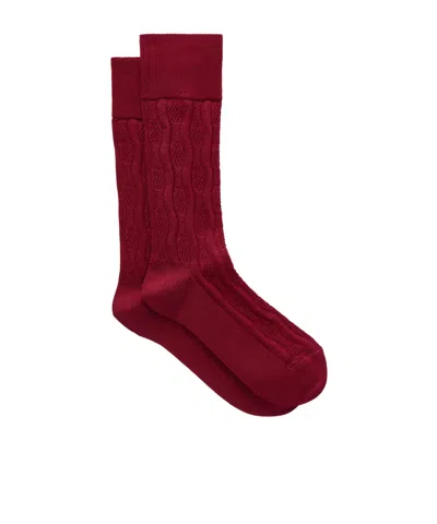 Dries Van Noten Jacquard-knit Cotton-blend Socks In Red
