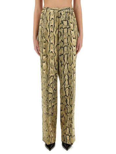 Dries Van Noten Textured Wide-fit Jacquard Pants In Green