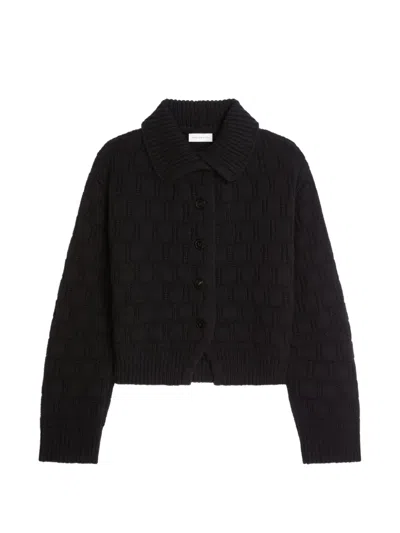 Dries Van Noten Textured Wool Cardigan In Black