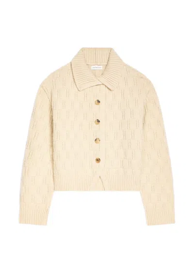 Dries Van Noten Textured Wool Cardigan In Neutrals