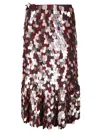 Dries Van Noten Textured Wrap Skirt With Herringbone Sequins In Brown
