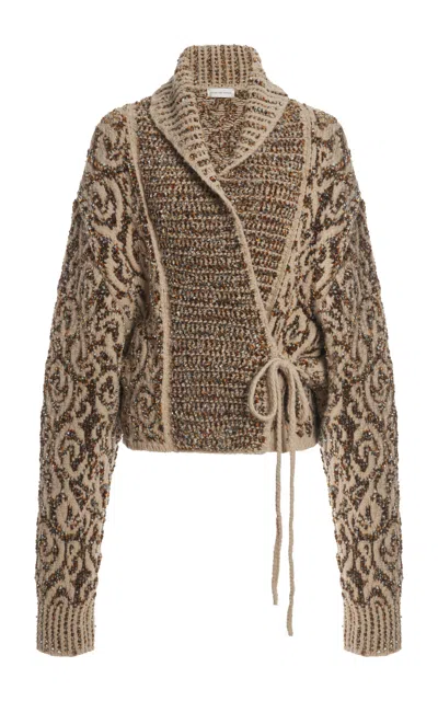 Dries Van Noten Teya Patterned Sweater In Grey