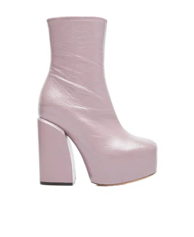 Dries Van Noten Thick-soled Zipper Boots In Pink
