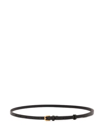 Dries Van Noten Thin Leather Belt In Black