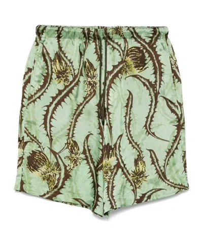 DRIES VAN NOTEN THISTLE-PRINT SHORTS
