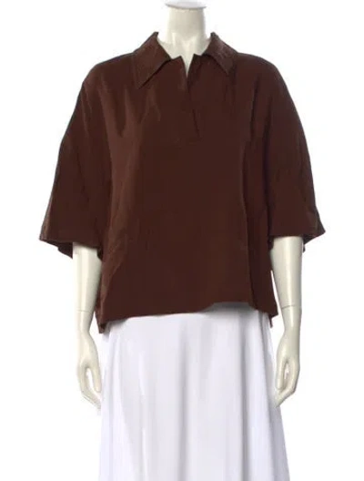 Pre-owned Dries Van Noten Three-quarter Sleeve Polo In Brown