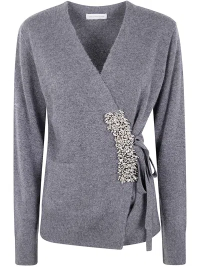 Dries Van Noten "tiah Emb 2704" Embrodery Cardigan In Gray