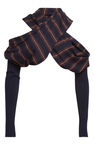 Dries Van Noten Tiba Asymmetric Merino Wool Shrug In Blue